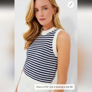 Vineyard Vines Navy and White Chunky Knit Sweater